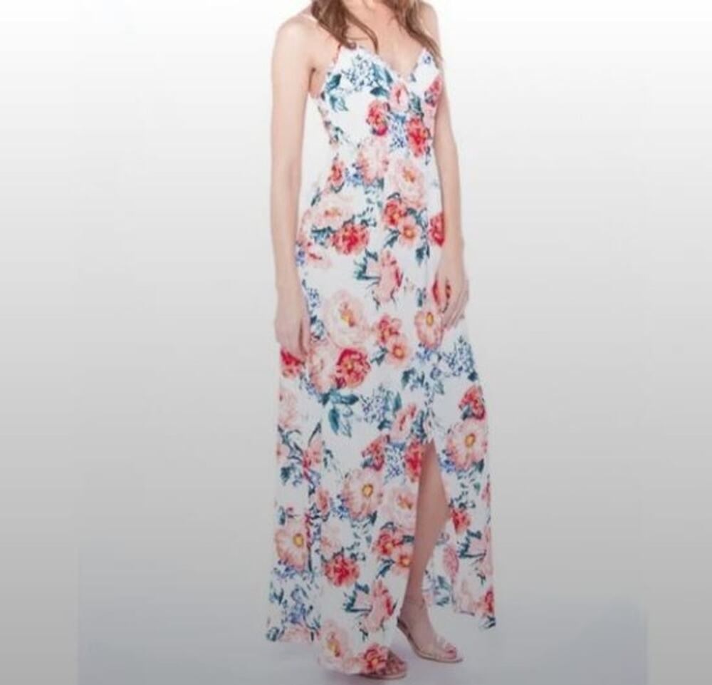MINKPINK Little Blooms Maxi Wrap Effect Dress